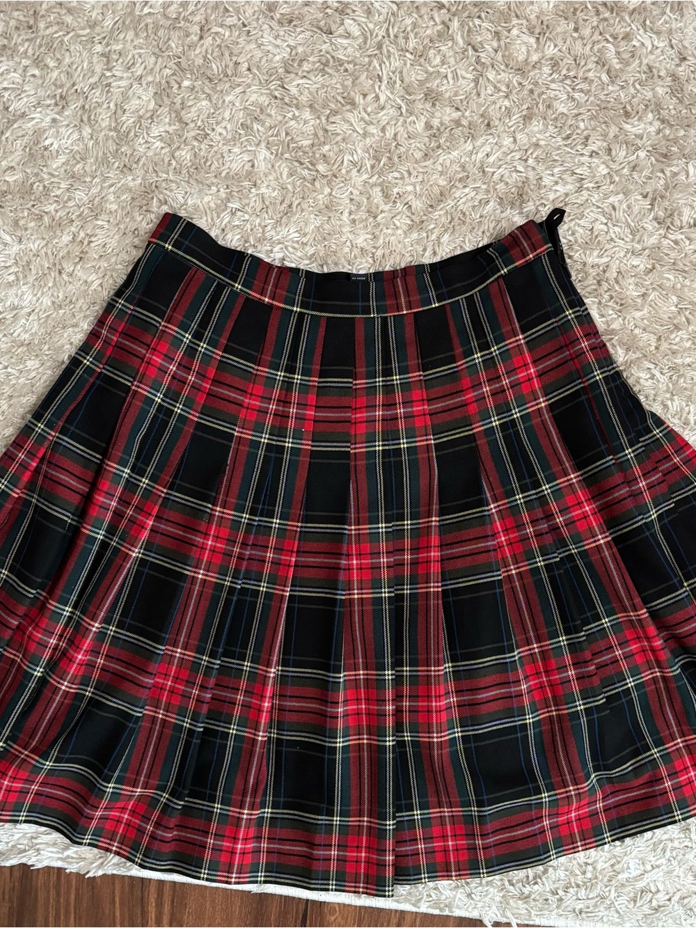 Brooks Brothers Red and Black Tartan Pleated Skirt